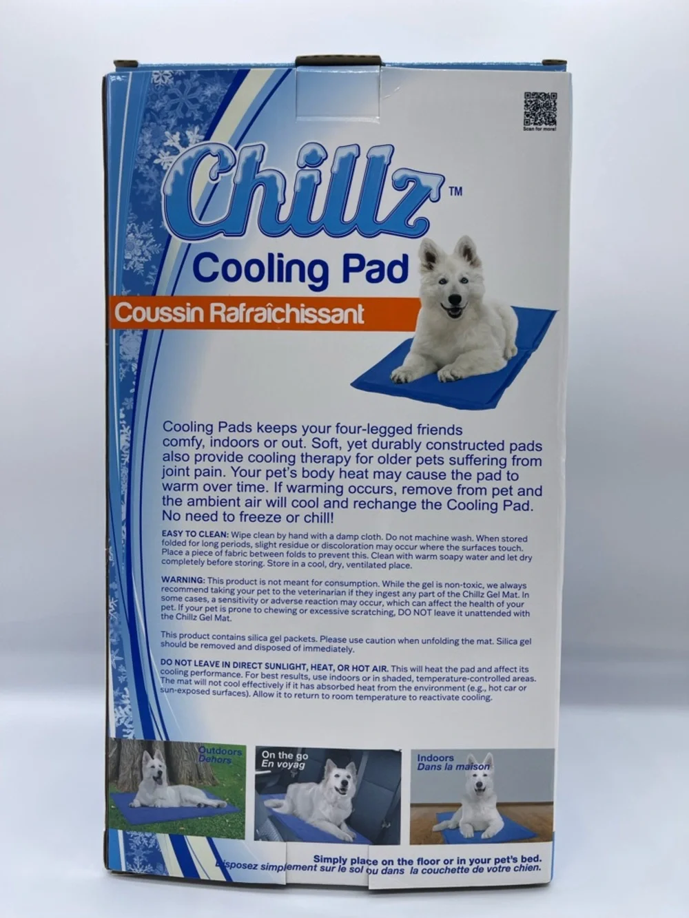 Chillz Cooling Pad - Teal Blue with White Bone Pattern - Large